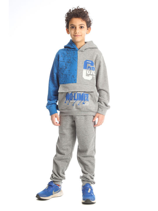 Joyce Σετ Φόρμας χωρίς χνούδι με κουκουλα  για Αγόρι Γκρι οδ.2266145 - Image 2