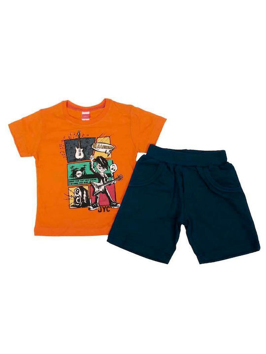 Joyce Παιδικό Σετ με Σορτς Καλοκαιρινό 2τμχ Πορτοκαλί