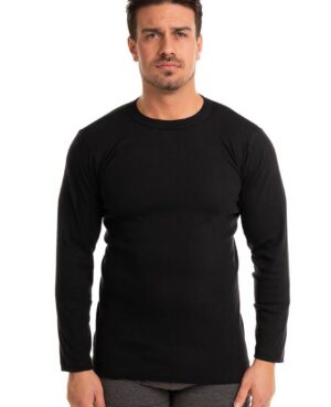 Φανέλα ανδρική βαμβακερή μαύρη με μακρύ μανίκι Giorgio