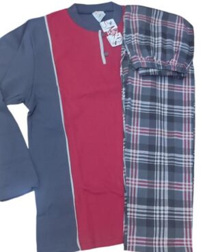 Ανδρική χειμερινή πυτζάμα BILLY με πατιλέτα 2κουμπιών και καρό παντελόνι