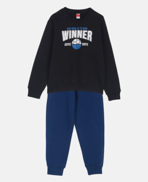 Joyce Σετ Φόρμας χειμερινό για Αγόρι μαύρο με γκρι μελανζέ