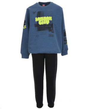 Joyce Σετ Φόρμας χειμερινό για Αγόρι πετρόλ μαύρο "london city"