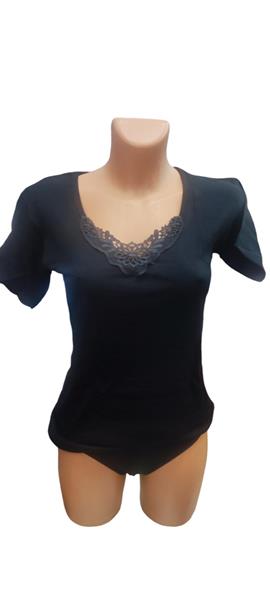 Φανελάκια βαμβακερά γυναικεία κοντό μανίκι και μοτίφ - Image 2