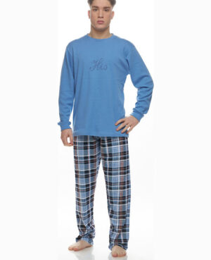 Ανδρική Χειμερινή Πυτζάμα Βαμβακερή ΡΑΦ με καρό παντελόνι