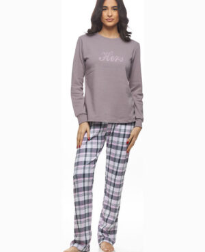 Γυναικεία Χειμερινή πυζάμα γυναικεία με καρό παντελόνι