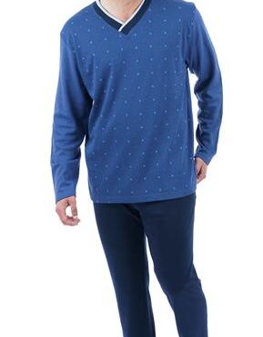 Ανδρική Χειμερινή Πυτζάμα Βαμβακερή billy με V λαιμόκοψη