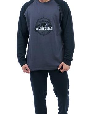 Ανδρική Χειμερινή Πυτζάμα Βαμβακερή Sara “WIND LIFE BEAR”